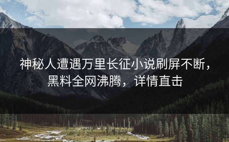 神秘人遭遇万里长征小说刷屏不断，黑料全网沸腾，详情直击