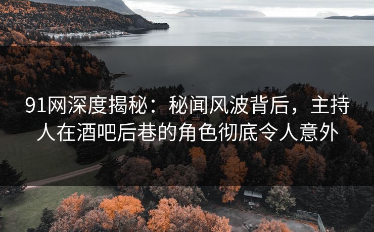 91网深度揭秘：秘闻风波背后，主持人在酒吧后巷的角色彻底令人意外